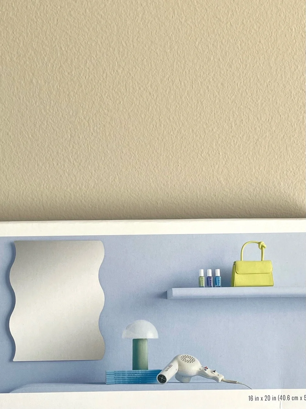 Room Essentials Frameless Wavy Wall Mirror 16 X 20 Inch Adhesive Hanging Strips